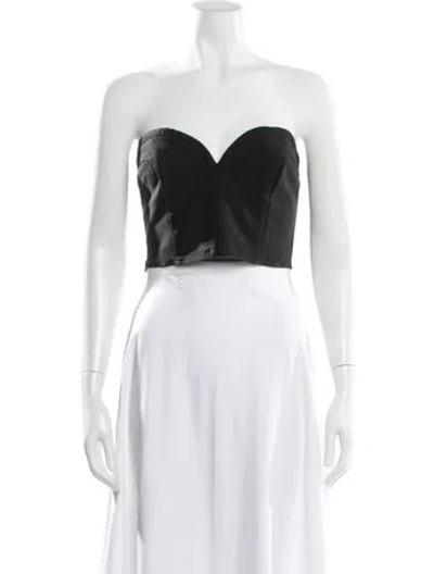 Pre-owned Mara Hoffman Strapless Crop Top In Black