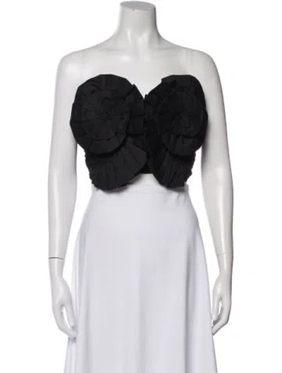 Pre-owned Mara Hoffman Strapless Crop Top In Black