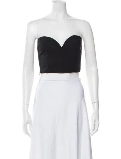 Pre-owned Mara Hoffman Strapless Crop Top In Black