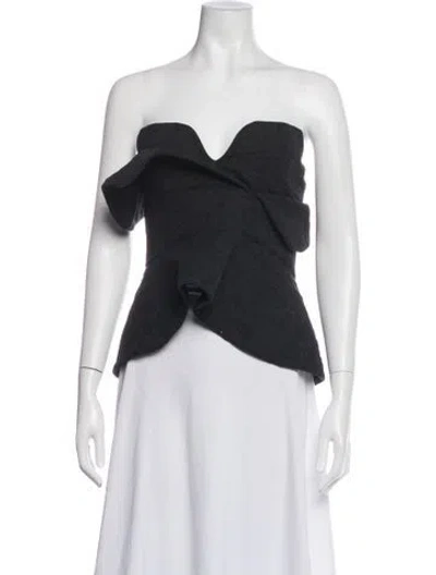 Pre-owned Mara Hoffman Strapless Crop Top In Black