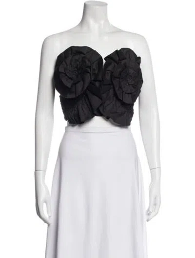 Pre-owned Mara Hoffman Strapless Crop Top In Black