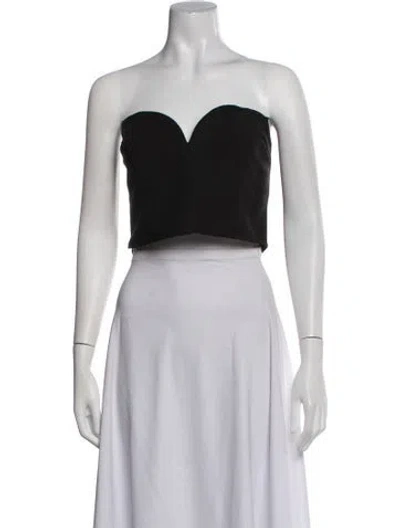 Pre-owned Mara Hoffman Strapless Crop Top In Black