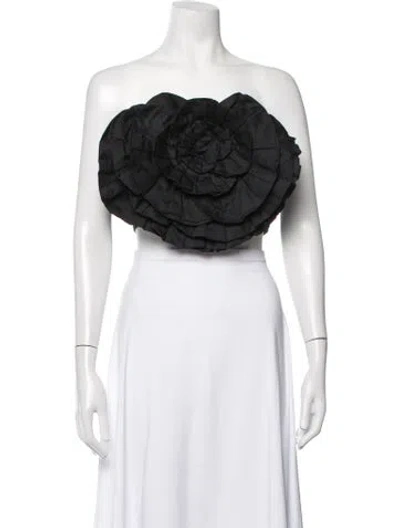 Pre-owned Mara Hoffman Strapless Crop Top In Black