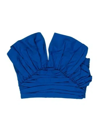 Pre-owned Mara Hoffman Strapless Crop Top In Blue