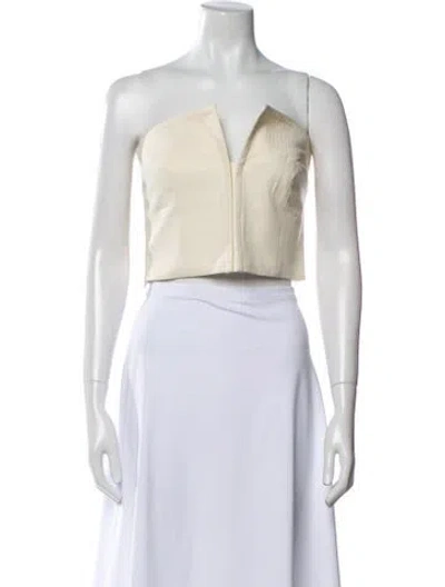 Pre-owned Mara Hoffman Strapless Crop Top In Neutral