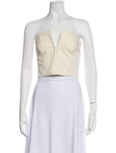 Pre-owned Mara Hoffman Strapless Crop Top In Neutral