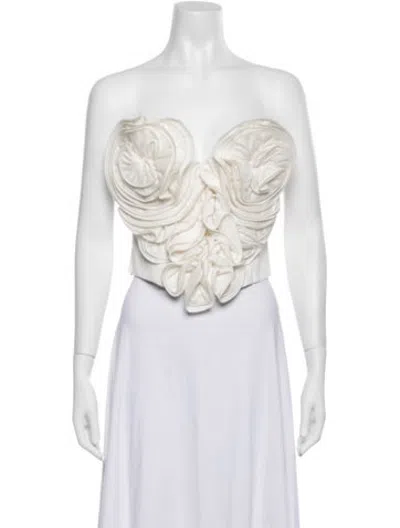 Pre-owned Mara Hoffman Strapless Crop Top In Neutrals