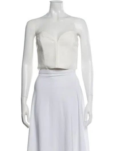 Pre-owned Mara Hoffman Strapless Crop Top In White