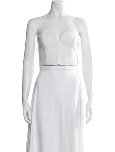 Pre-owned Mara Hoffman Strapless Crop Top In White