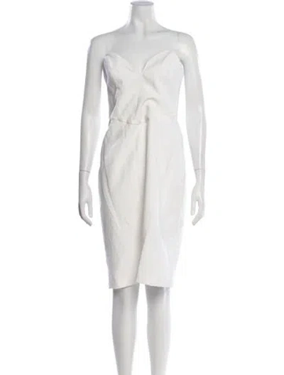 Pre-owned Mara Hoffman Strapless Knee-length Dress In White