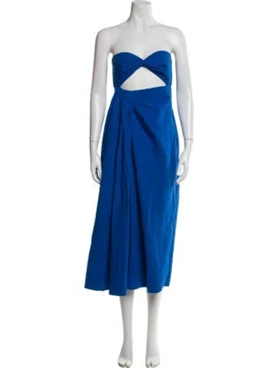 Pre-owned Mara Hoffman Strapless Long Dress In Blue
