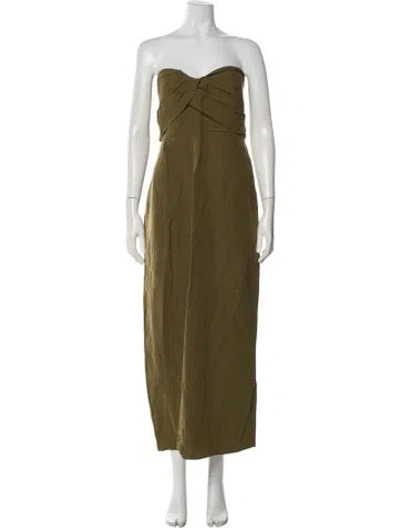 Pre-owned Mara Hoffman Strapless Long Dress In Green