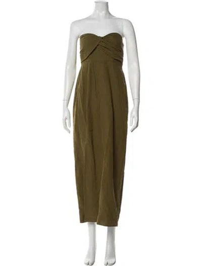 Pre-owned Mara Hoffman Strapless Long Dress In Green