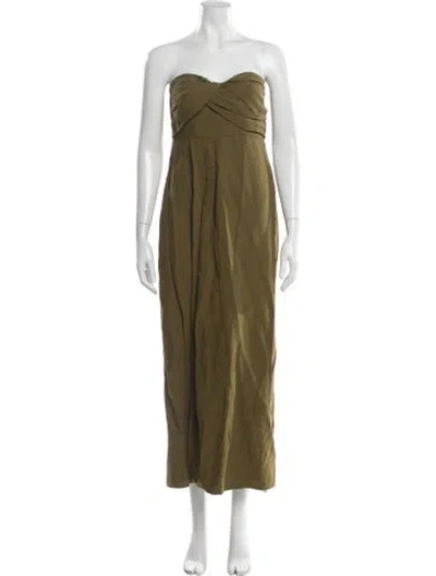 Pre-owned Mara Hoffman Strapless Long Dress In Green