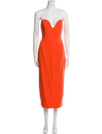 Pre-owned Mara Hoffman Strapless Long Dress In Orange