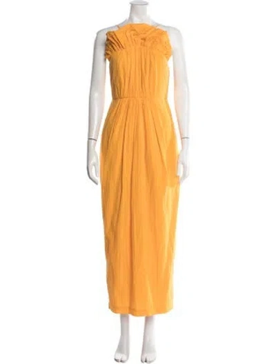 Pre-owned Mara Hoffman Strapless Long Dress W/ Tags In Yellow
