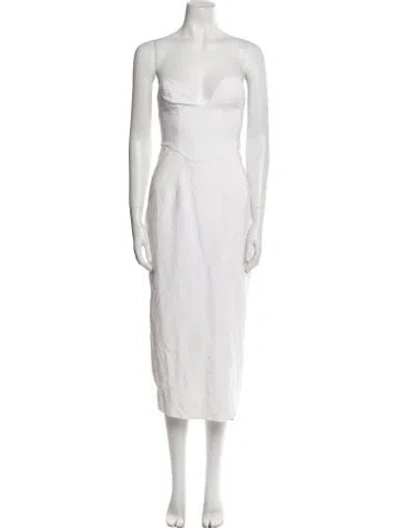 Pre-owned Mara Hoffman Strapless Long Dress In White