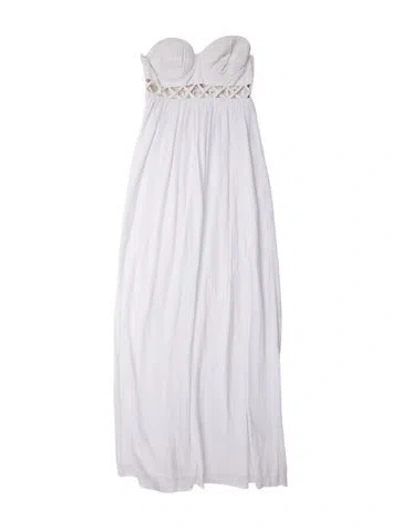 Pre-owned Mara Hoffman Strapless Long Dress In White