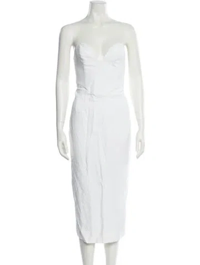 Pre-owned Mara Hoffman Strapless Long Dress In White