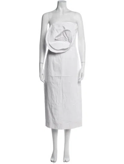 Pre-owned Mara Hoffman Strapless Long Dress In White