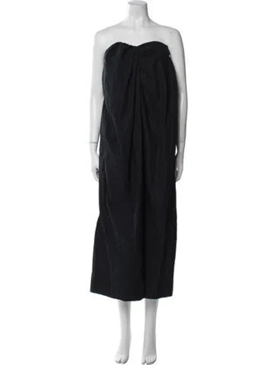 Pre-owned Mara Hoffman Strapless Midi Length Dress In Blue