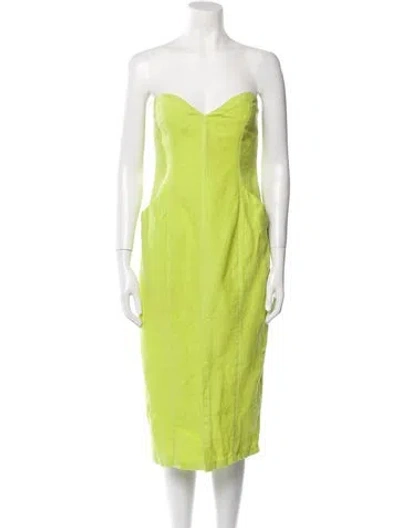 Pre-owned Mara Hoffman Strapless Midi Length Dress In Green