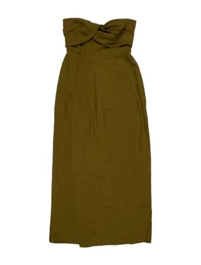 Pre-owned Mara Hoffman Strapless Midi Length Dress In Green