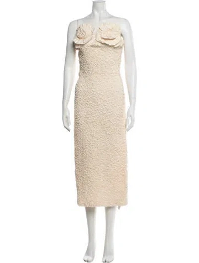 Pre-owned Mara Hoffman Strapless Midi Length Dress In Neutral