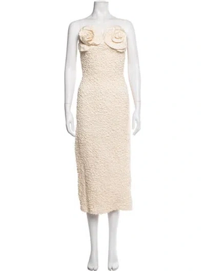 Pre-owned Mara Hoffman Strapless Midi Length Dress In Neutrals