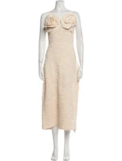Pre-owned Mara Hoffman Strapless Midi Length Dress In Neutrals