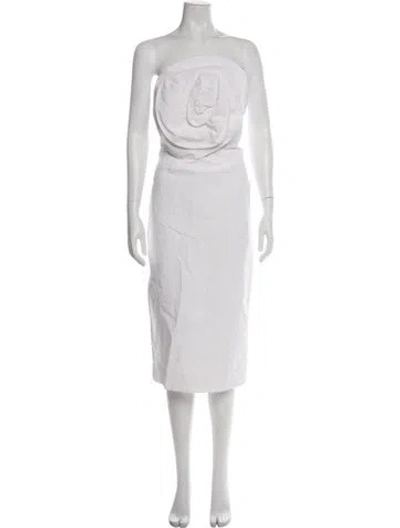 Pre-owned Mara Hoffman Strapless Midi Length Dress In Purple