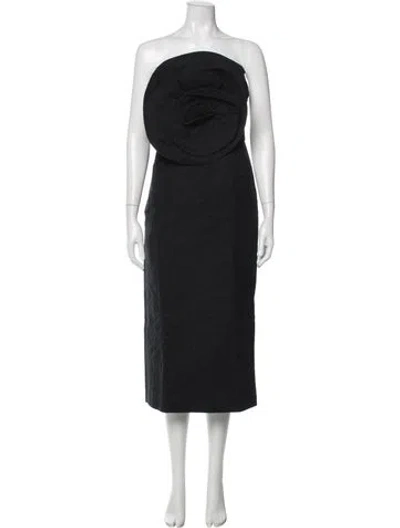 Pre-owned Mara Hoffman Strapless Midi Length Dress W/ Tags In Black