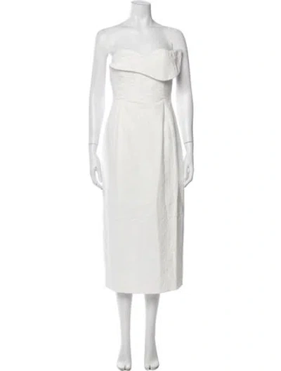 Pre-owned Mara Hoffman Strapless Midi Length Dress W/ Tags In White