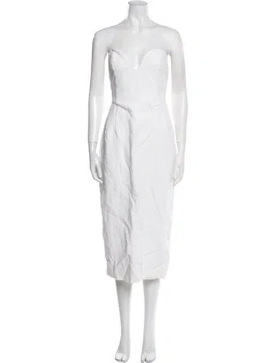 Pre-owned Mara Hoffman Strapless Midi Length Dress In White