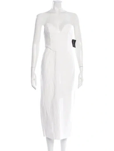 Pre-owned Mara Hoffman Strapless Midi Length Dress In White