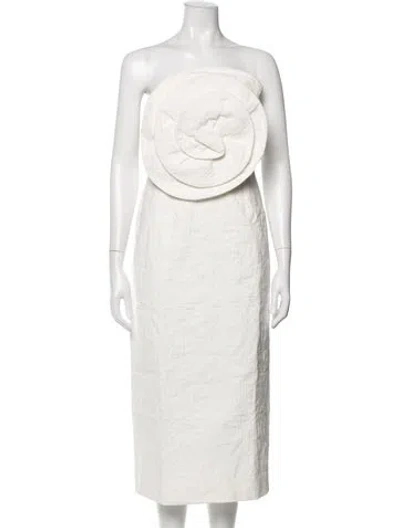 Pre-owned Mara Hoffman Strapless Midi Length Dress In White