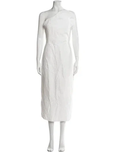 Pre-owned Mara Hoffman Strapless Midi Length Dress In White