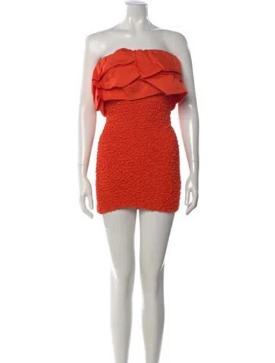 Pre-owned Mara Hoffman Strapless Mini Dress In Orange