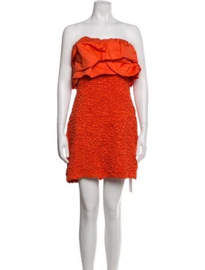 Pre-owned Mara Hoffman Strapless Mini Dress In Orange