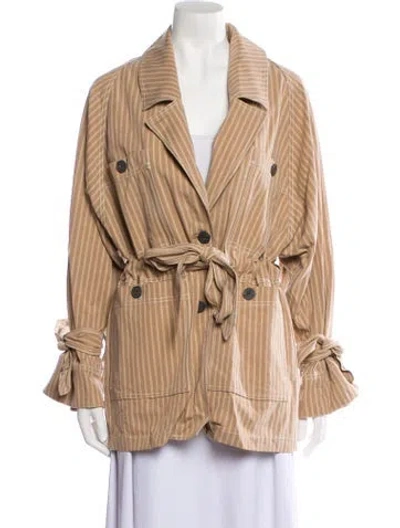 Pre-owned Mara Hoffman Striped Coat In Neutral