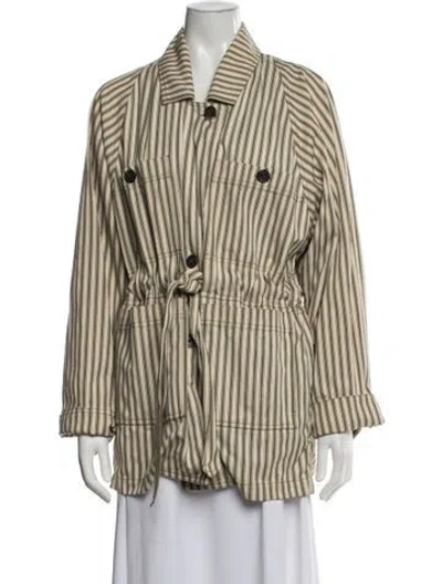 Pre-owned Mara Hoffman Striped Coat In Neutrals
