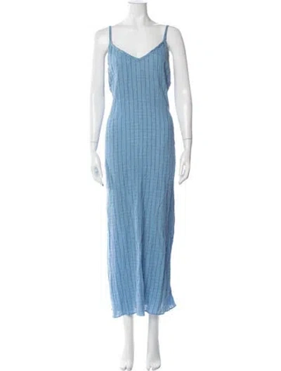 Pre-owned Mara Hoffman Striped Cover-up In Blue