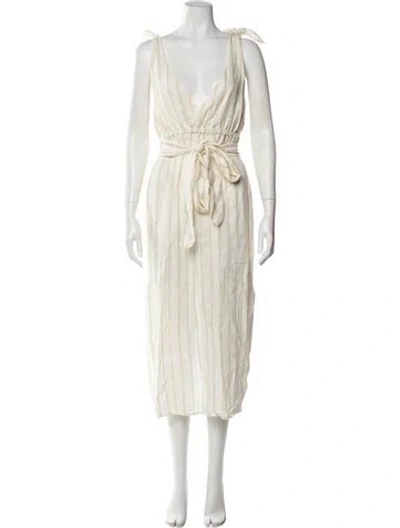 Pre-owned Mara Hoffman Striped Cover-up W/ Tags In Neutral