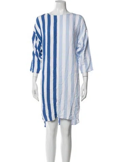 Pre-owned Mara Hoffman Striped Cover-up In White