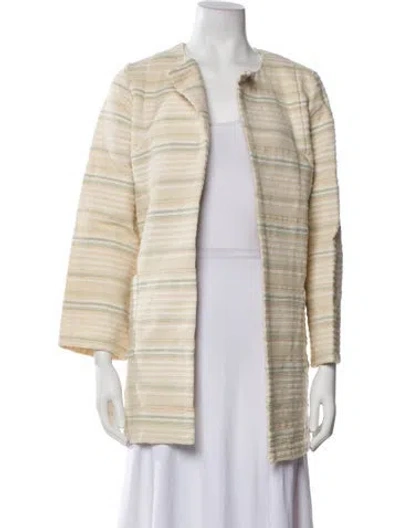 Pre-owned Mara Hoffman Striped Faux Fur Coat In Neutral