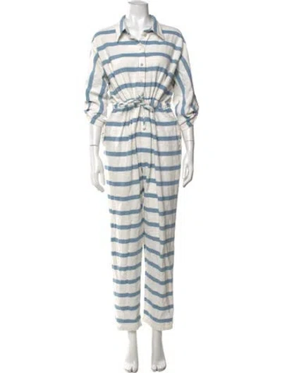 Pre-owned Mara Hoffman Striped Jumpsuit In Neutrals