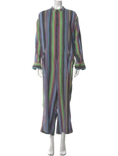 Pre-owned Mara Hoffman Striped Jumpsuit In Purple