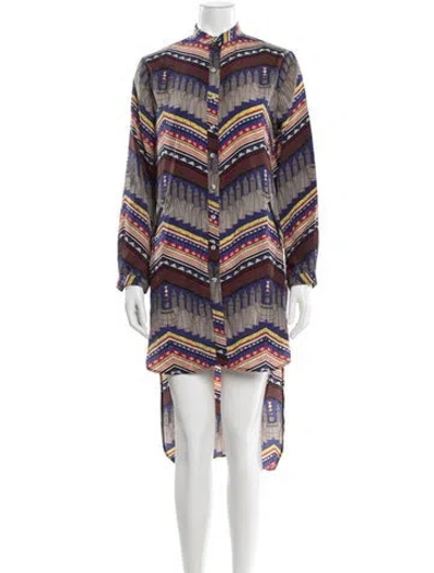 Pre-owned Mara Hoffman Striped Knee-length Dress In Brown