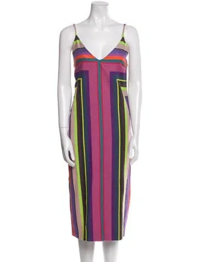 Pre-owned Mara Hoffman Striped Knee-length Dress In Purple