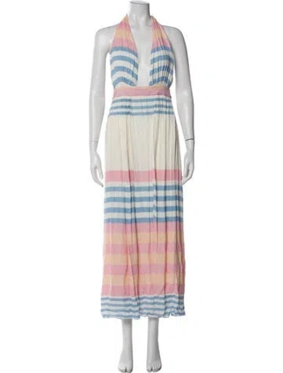 Pre-owned Mara Hoffman Striped Long Dress In Blue